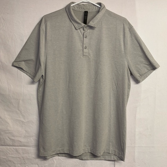Lululemon Men’s Grey Stripped Evolution Polo Size XL - Picture 1 of 8